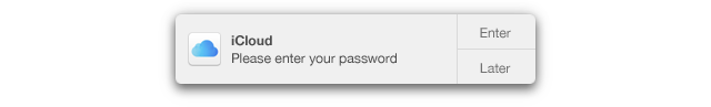 OS X Yosemite banner notification asking the user to sign-in to iCloud