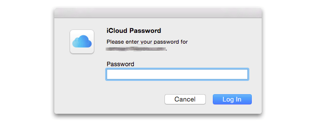 iCloud sign-in dialogue from OS X Yosemite